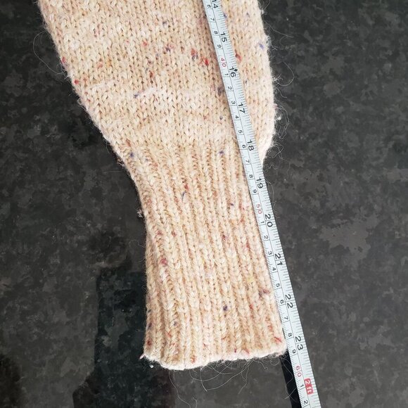 Magaschoni Pale Pink Confetti Speckle Chunky Wool Alpaca Blend Sweater Sz MED - Picture 8 of 16